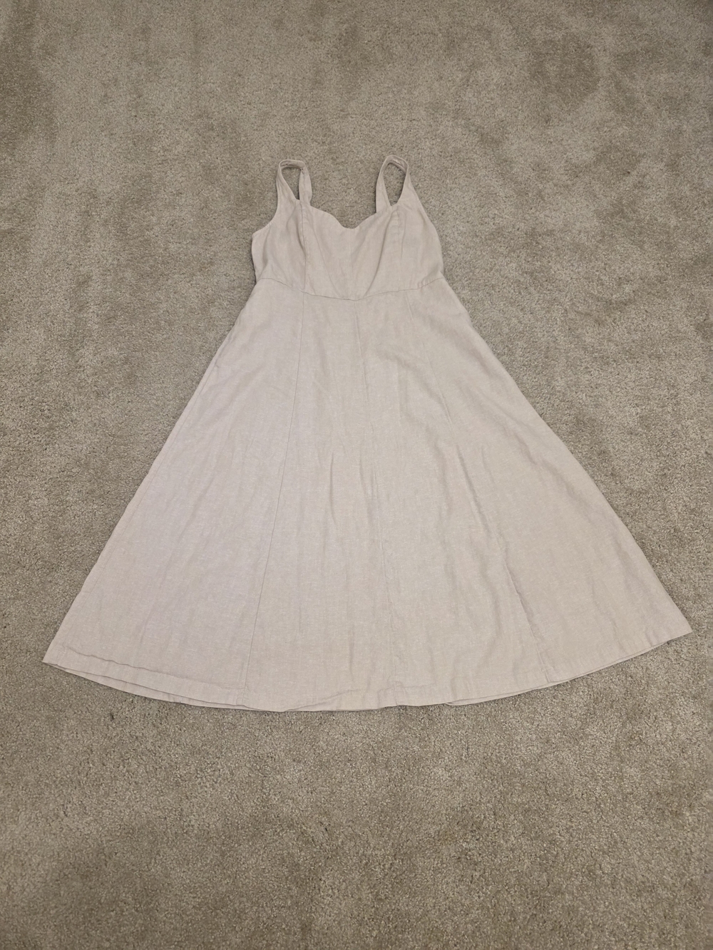 Womens XL  Old Navy Cream Sleeveless Midi Dress